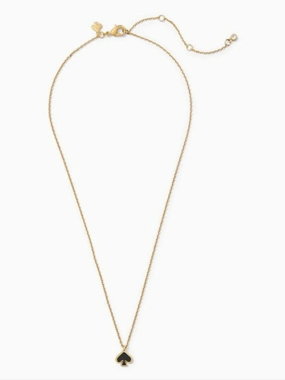 Kate Spade NWT Everyday Spade Enamel Mini Pendant Black & Gold.